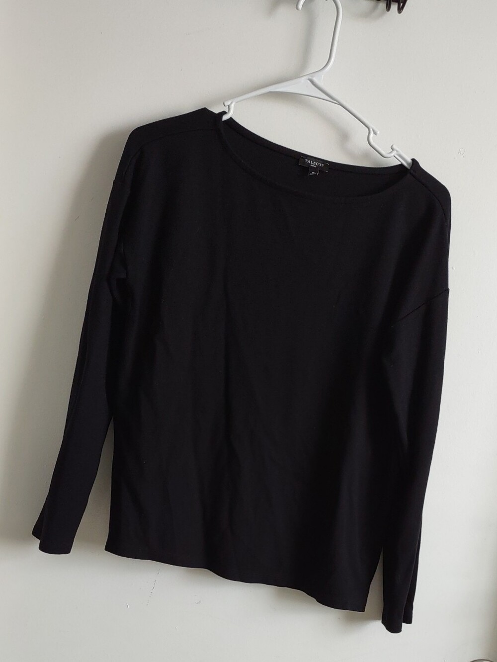 Talbots Black Long-Sleeve Boatneck Tee